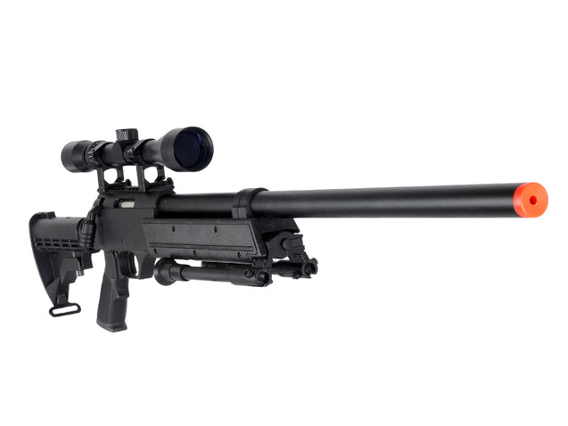 Wellfire MB06 Airsoft Bolt Action Sniper Rifle W/ Scope And Bipod - Black