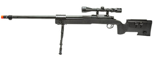 WellFire M40A5 Bolt Action Airsoft Sniper Rifle w/ Scope and Bipod (Color: Black)