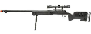 WellFire MB17BAB Bolt Action Airsoft Sniper Rifle w/ Scope and Bipod (Color: Black)