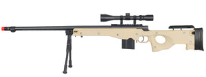 Well Mb4402Tab Bolt Action Rifle W/Fluted Barrel, Scope & Bipod (Color: Tan) Airsoft Gun Rifles