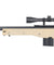 Well Airsoft Bolt Action Rifle W/ Fluted Barrel And Scope - Tan Airsoft Gun Rifles