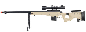 Well MB4403TAB2 Bolt Action Rifle w/Fluted Barrel, Illuminated Scope & Bipod (COLOR: TAN)