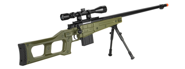 UK Arms Airsoft MK96 Covert Bolt Action Scope Rifle W/ Bipod - OD