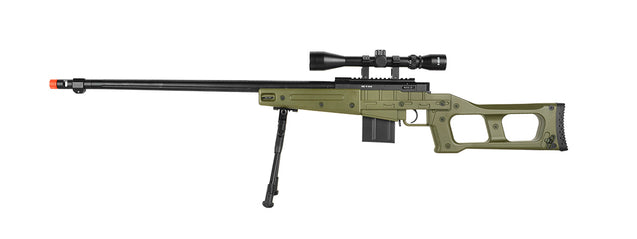 UK Arms Airsoft MK96 Covert Bolt Action Scope Rifle W/ Bipod - OD