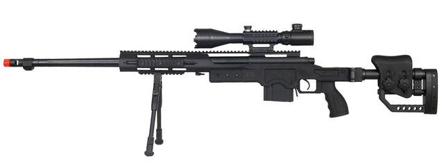 Well MB4411BAB2 Bolt Action Rifle W/Illuminated Scope & Bipod (COLOR: BLACK)