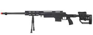 Well Mb4410Bbip Bolt Action Rifle W/Fluted Barrel & Bipod (Color: Black) Airsoft Gun Rifles