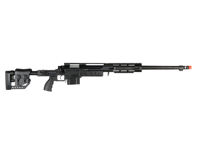 Well Airsoft Mb4411 Bolt Action Sniper Rifle W/ Fluted Barrel - Black Airsoft Gun Rifles