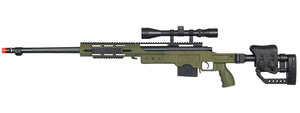 Well Mb4411Ga Bolt Action Rifle W/Fluted Barrel & Scope (Color: Od Green) Airsoft Gun Rifles