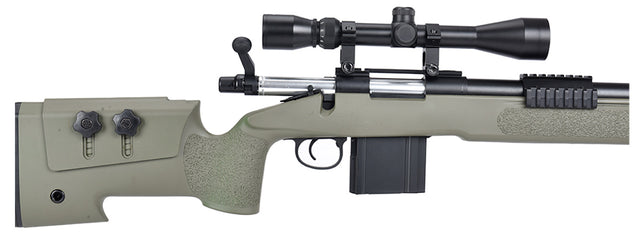 Wellfire Mb4416 M40A3 Bolt Action Sniper Rifle W/ Scope & Bipod (Od Green)
