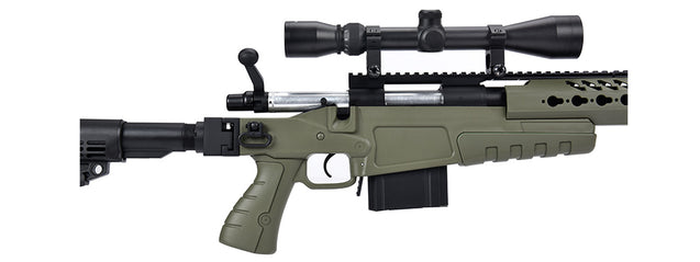 WellFire MB4418-1 Bolt Action Airsoft Sniper Rifle w/ Scope & Bipod (OD GREEN) Airsoft Gun Rifles
