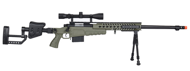 WellFire MB4418-2 Bolt Action Airsoft Sniper Rifle w/ Scope & Bipod (OD GREEN) Airsoft Gun Rifles