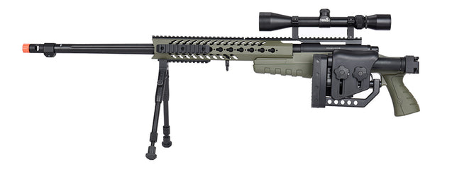 WellFire MB4418-2 Bolt Action Airsoft Sniper Rifle w/ Scope & Bipod (OD GREEN) Airsoft Gun Rifles