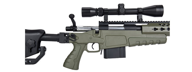 WellFire MB4418-2 Bolt Action Airsoft Sniper Rifle w/ Scope & Bipod (OD GREEN) Airsoft Gun Rifles