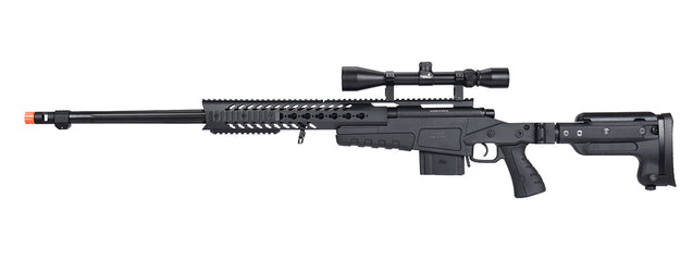WellFire MB4418-3 Bolt Action Airsoft Sniper Rifle w/ Scope (BLACK) Airsoft Gun Rifles