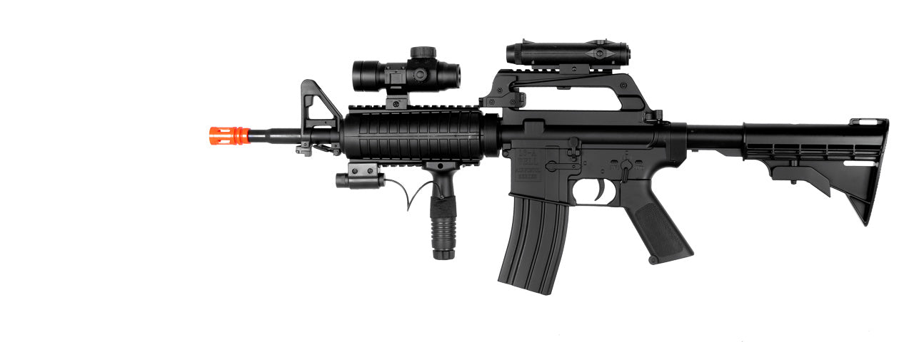 Spring Airsoft Rifle Red Wellfire M4 Ris Spring Airsoft Rifle W/ Red Dot And Flashlight - Army ...