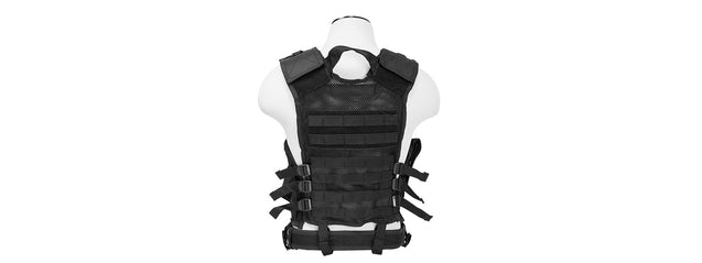 Ncstar Military Cross Draw Vest W/ Integrated Holster - Black 2Xl-3Xl