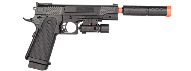 P2002C Spring Pistol W/ Laser, Suppressor (Bk)