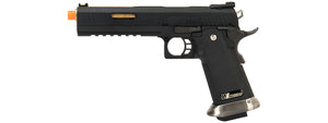 We Tech 1911 Hi-Capa T-Rex Competition Gas Blowback Airsoft Pistol W/ Sight Mount & Top Ports (Black / Gold)