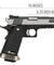 WE Tech 1911 Hi-Capa T-Rex Competition Gas Blowback Airsoft Pistol W/ Sight Mount & Top Ports (Two Tone / Silver)