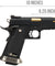 We Tech 1911 Hi-Capa T-Rex Competition Gas Blowback Airsoft Pistol W/ Sight Mount & Top Ports (Black / Gold)