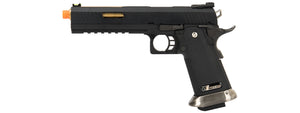 We Tech 1911 Hi-Capa T-Rex Competition Gas Blowback Airsoft Pistol W/ Sight Mount & Top Ports (Black / Gold)