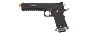 WE-Tech Hi-Capa 6" IREX Competition Full Auto Gas Blackback Airsoft Pistol (Black / Silver Barrel)