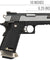 WE Tech 1911 Hi-Capa T-Rex Competition Gas Blowback Airsoft Pistol W/ Sight Mount (Two Tone / Silver)