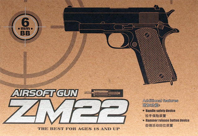Cyma Metal Spring Powered Airsoft 1911 Pistol - Black